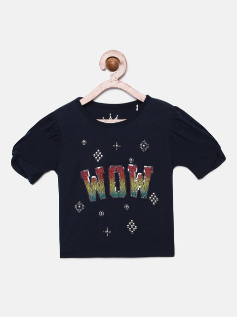 

VITAMINS Girls Blue Printed Top