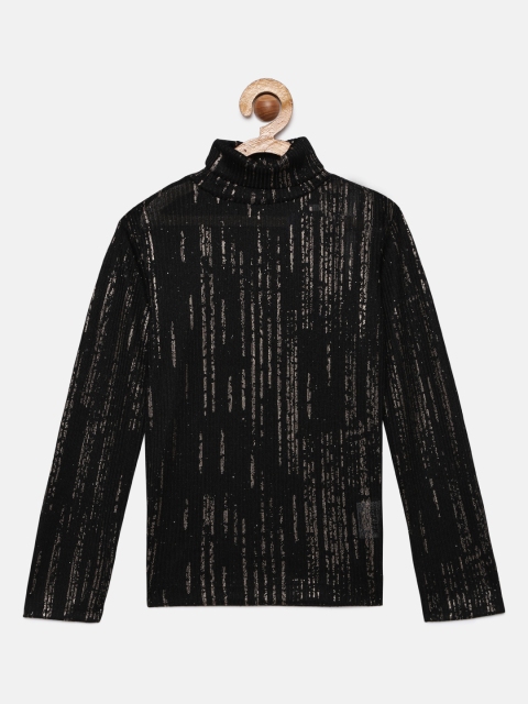 

VITAMINS Girls Black Embellished Top
