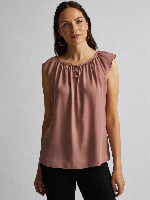 

DOROTHY PERKINS Women Dusty Pink Solid A-Line Top