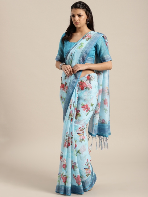 

Saree mall Blue & Pink Printed Saree