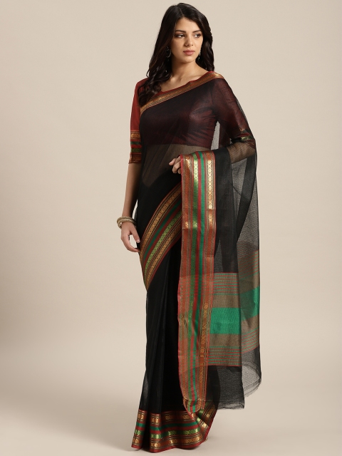 

Saree mall Black Solid Saree