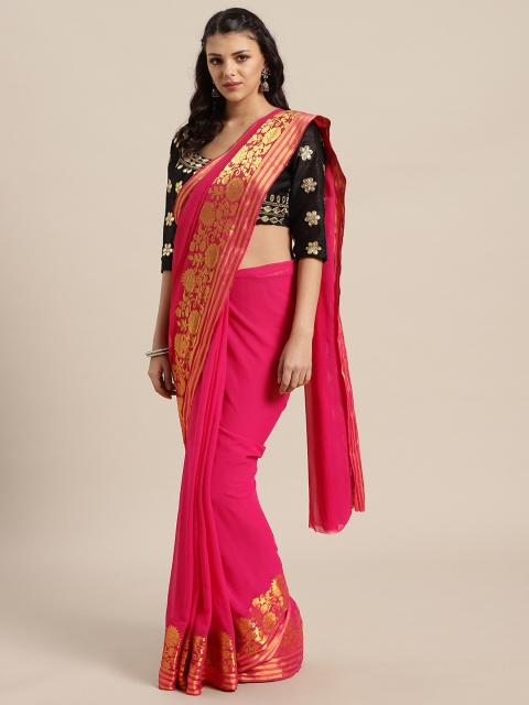 

Saree mall Pink Solid Saree