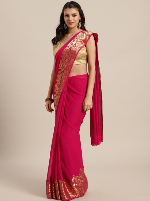 

Saree mall Pink Solid Saree