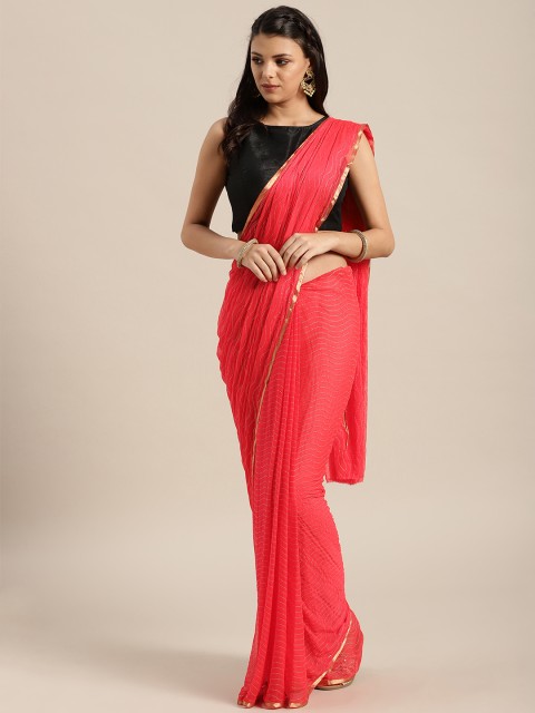 

Saree mall Red & Black Embellished Saree