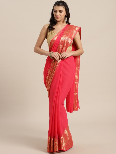 

Saree mall Pink Solid Saree