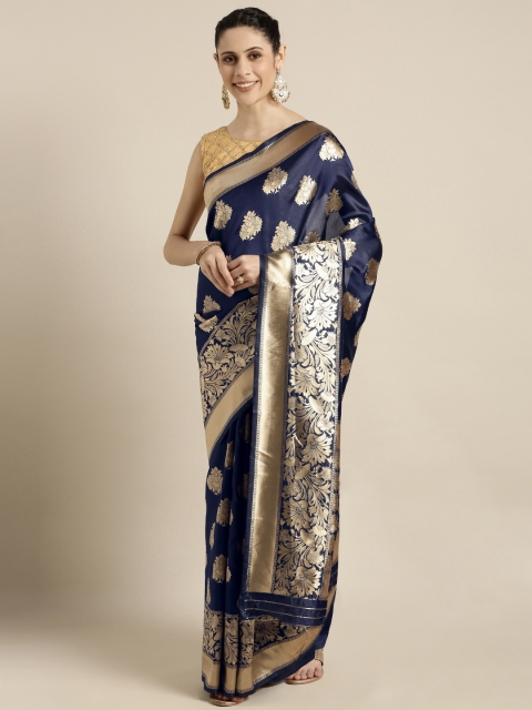 

Mitera Navy Blue Art Silk Woven Design Mysore Silk Saree