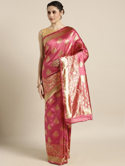

Mitera Pink Art Silk Woven Design Mysore Silk Saree