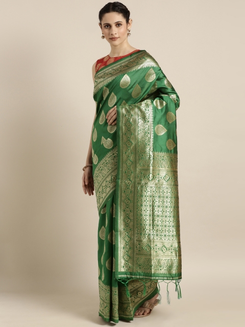 

Mitera Green Art Silk Woven Design Banarasi Saree