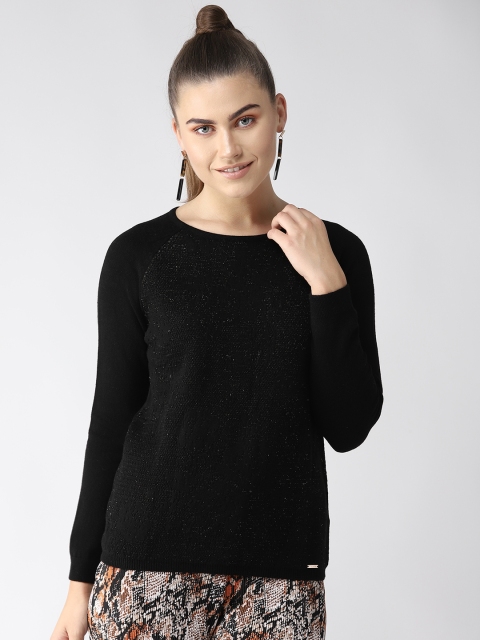 

Madame Women Black Self Design Sweater