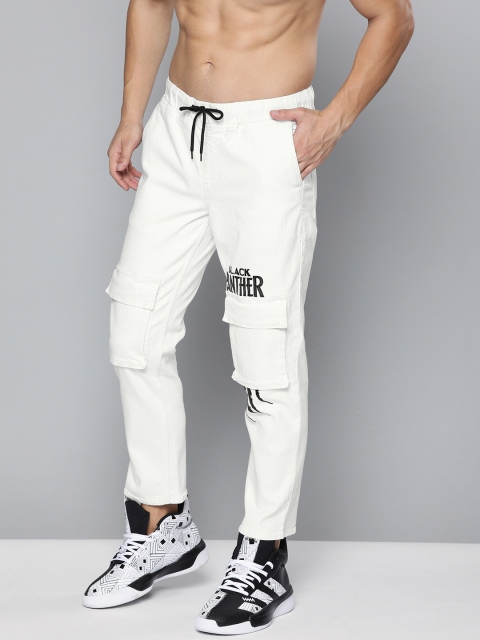 

Kook N Keech Men White Regular Fit Mid-Rise Clean Look Stretchable Cropped Jeans