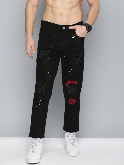 

Kook N Keech Marvel Men Black Anti Fit Mid-Rise Mildly Distressed Stretchable Jeans