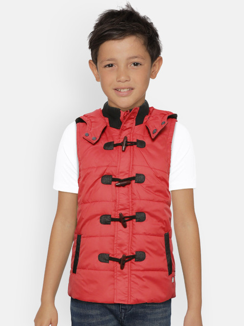 

U.S. Polo Assn. Kids Boys Red Solid Hooded Padded Jacket