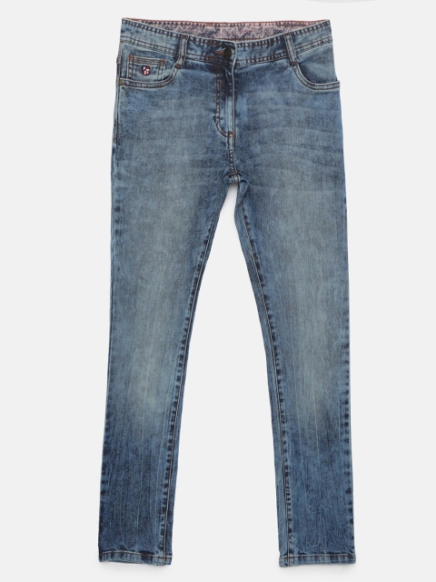 

U.S. Polo Assn. Kids Girls Blue Regular Fit Mid-Rise Clean Look Stretchable Jeans