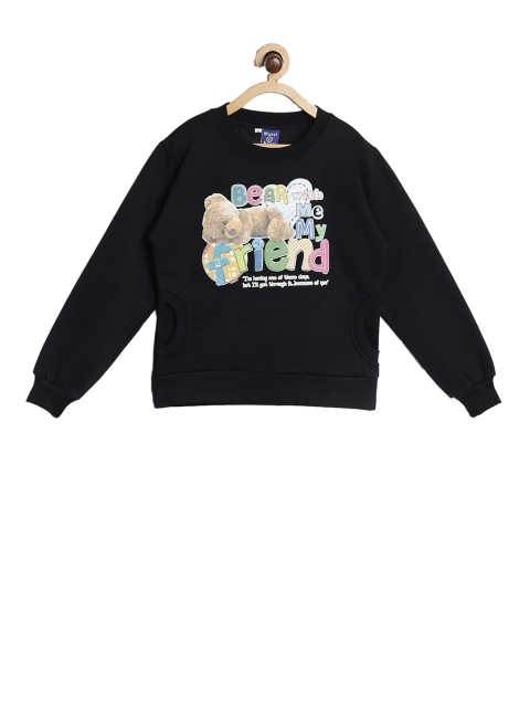 

SWEET ANGEL Kids Black Printed Sweatshirt