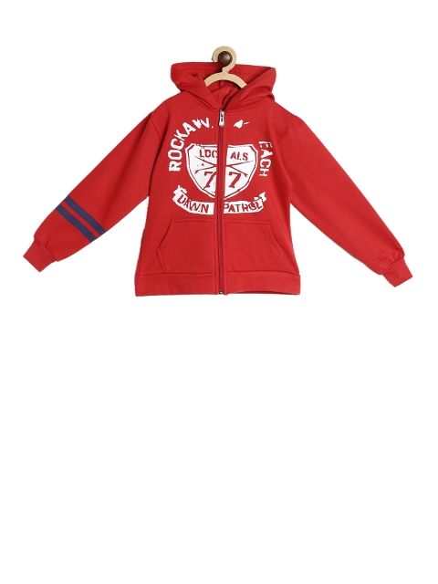 

SWEET ANGEL Kids Red Printed Hooded Sweatshirt