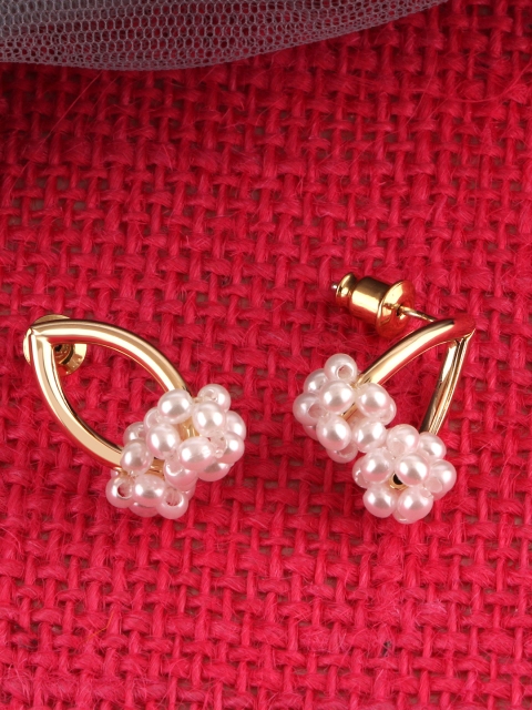 

E2O Gold-Plated Contemporary Drop Earrings, White