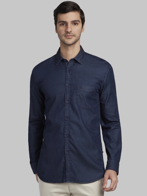 

Parx Men Blue Slim Fit Solid Casual Shirt