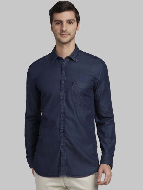 

Parx Men Blue Slim Fit Solid Casual Shirt