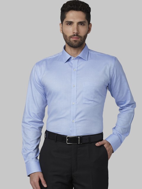 

Park Avenue Men Blue Slim Fit Self Design Formal Shirt
