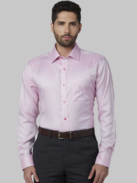 

Park Avenue Men Pink Regular Fit Self Design Formal Shirt