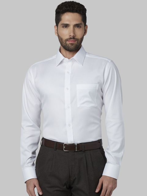 

Park Avenue Men White Regular Fit Self Design Formal Shirt
