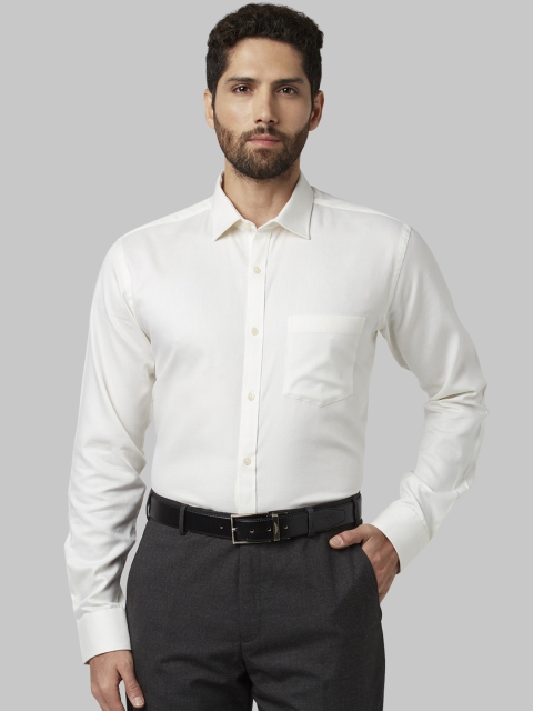 

Park Avenue Men Off-White Slim Fit Solid Formal Shirt