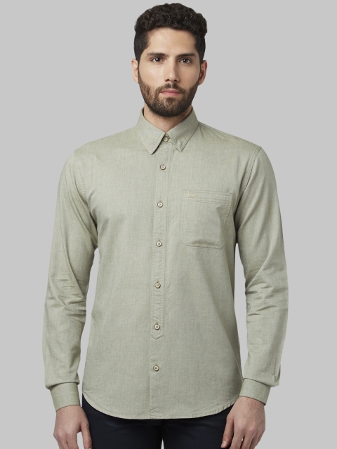 

Park Avenue Men Green Slim Fit Solid Casual Shirt