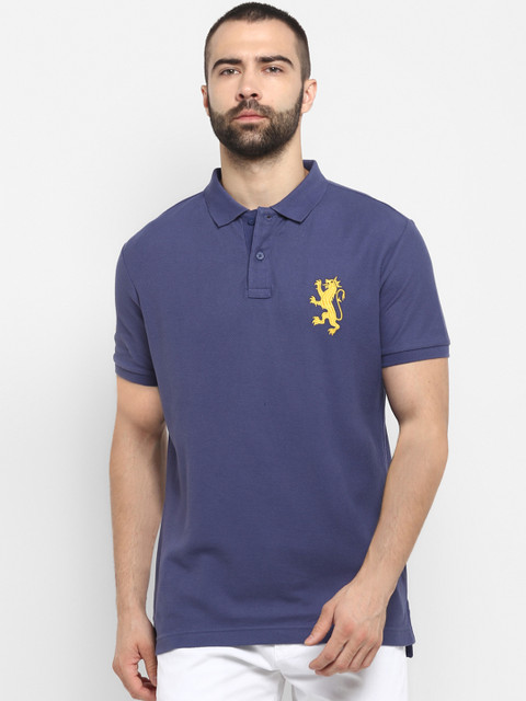 

Red Tape Men Blue Solid Polo Collar T-shirt
