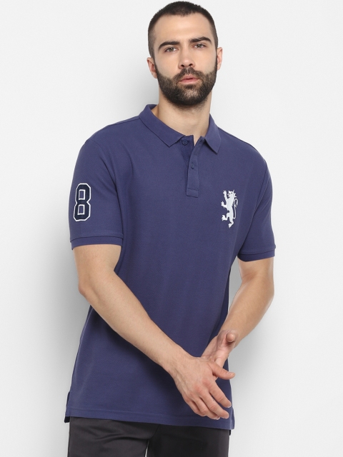 

Red Tape Men Blue Solid Polo Collar T-shirt