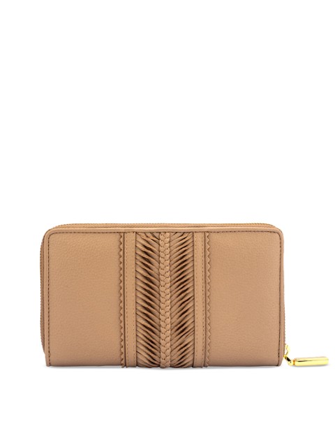 

Eske Women Beige Solid Zip Around Wallet