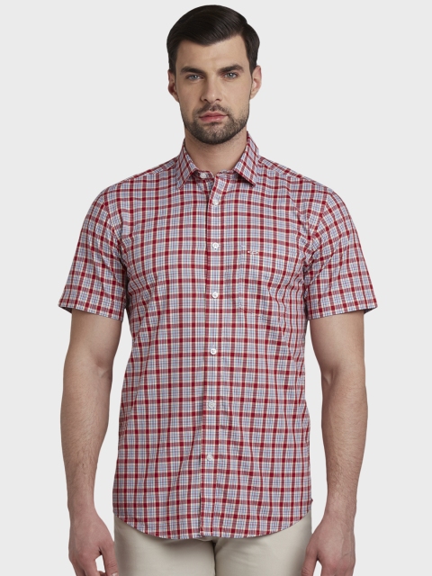 

ColorPlus Men Red Slim Fit Checked Casual Shirt