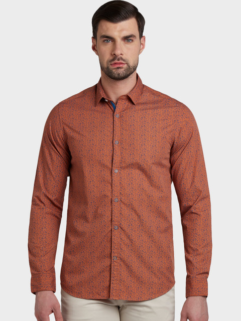 

ColorPlus Men Orange Regular Fit Printed Formal Shirt