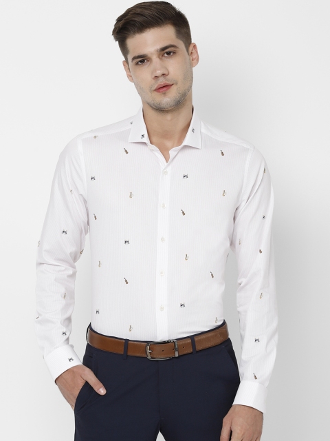 

SIMON CARTER LONDON Men White Slim Fit Printed Formal Shirt