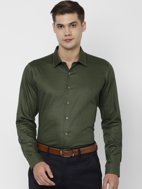 

SIMON CARTER LONDON Men Green Slim Fit Printed Formal Shirt