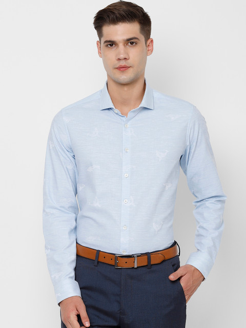 

SIMON CARTER LONDON Men Blue Slim Fit Printed Formal Shirt