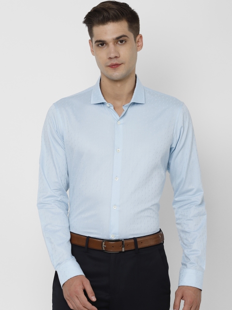 

SIMON CARTER LONDON Men Blue Regular Fit Self Design Formal Shirt