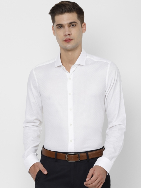 

SIMON CARTER LONDON Men White Slim Fit Self Design Formal Shirt