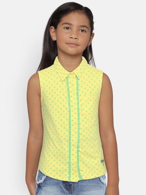 

U.S. Polo Assn. Kids Girls Yellow Printed Shirt