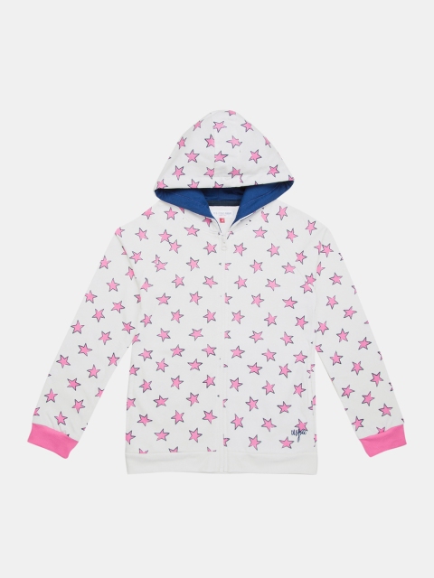 

U.S. Polo Assn. Kids Girls White Solid Hooded Sweatshirt