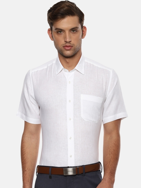 

Louis Philippe Men White Slim Fit Self Design Formal Shirt