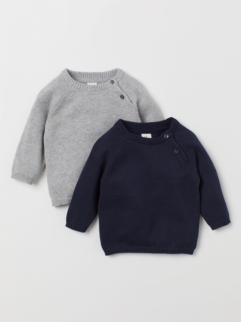 

H&M Boys 2-Pack Fine-Knit Jumpers, Blue
