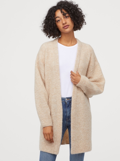 

H&M Women Beige Wool-Blend Cardigan