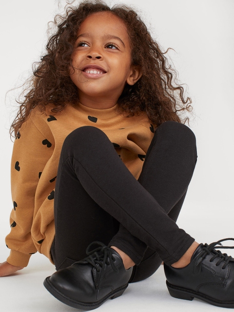 

H&M Girls Black Solid Treggings