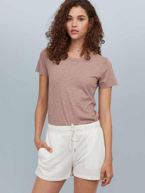 

H&M Women White Sweatshirt Shorts