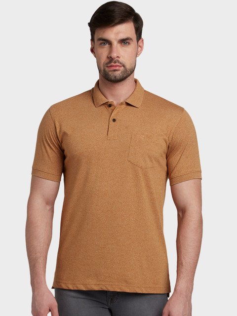 

ColorPlus Men Mustard Solid Polo Collar T-shirt