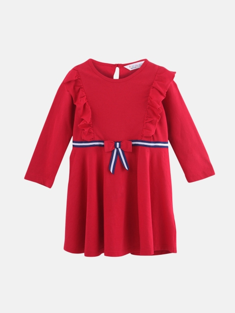 

Beebay Girls Red Fit and Flare Dress