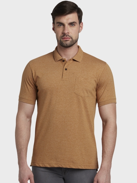 

ColorPlus Men Mustard Solid Polo Collar T-shirt