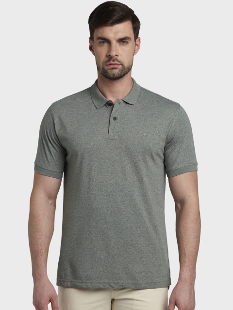

ColorPlus Men Green Solid Polo Collar T-shirt