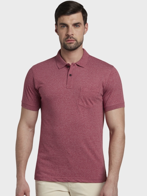 

ColorPlus Men Red Solid Polo Collar T-shirt