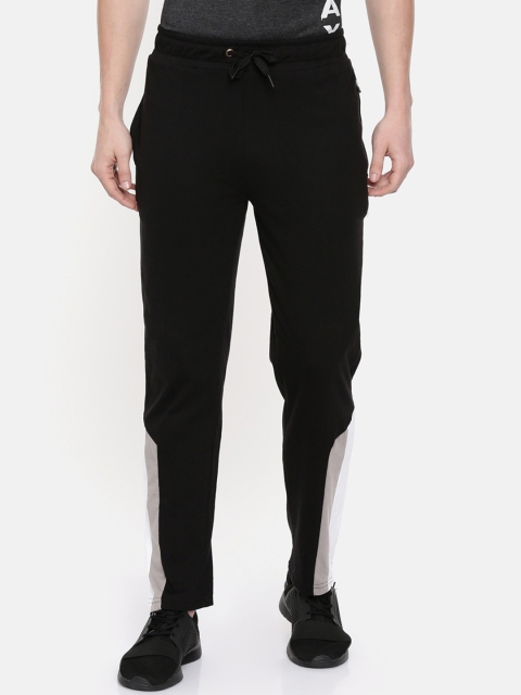 

SayItLoud Men Black & White Colourblocked Track Pants